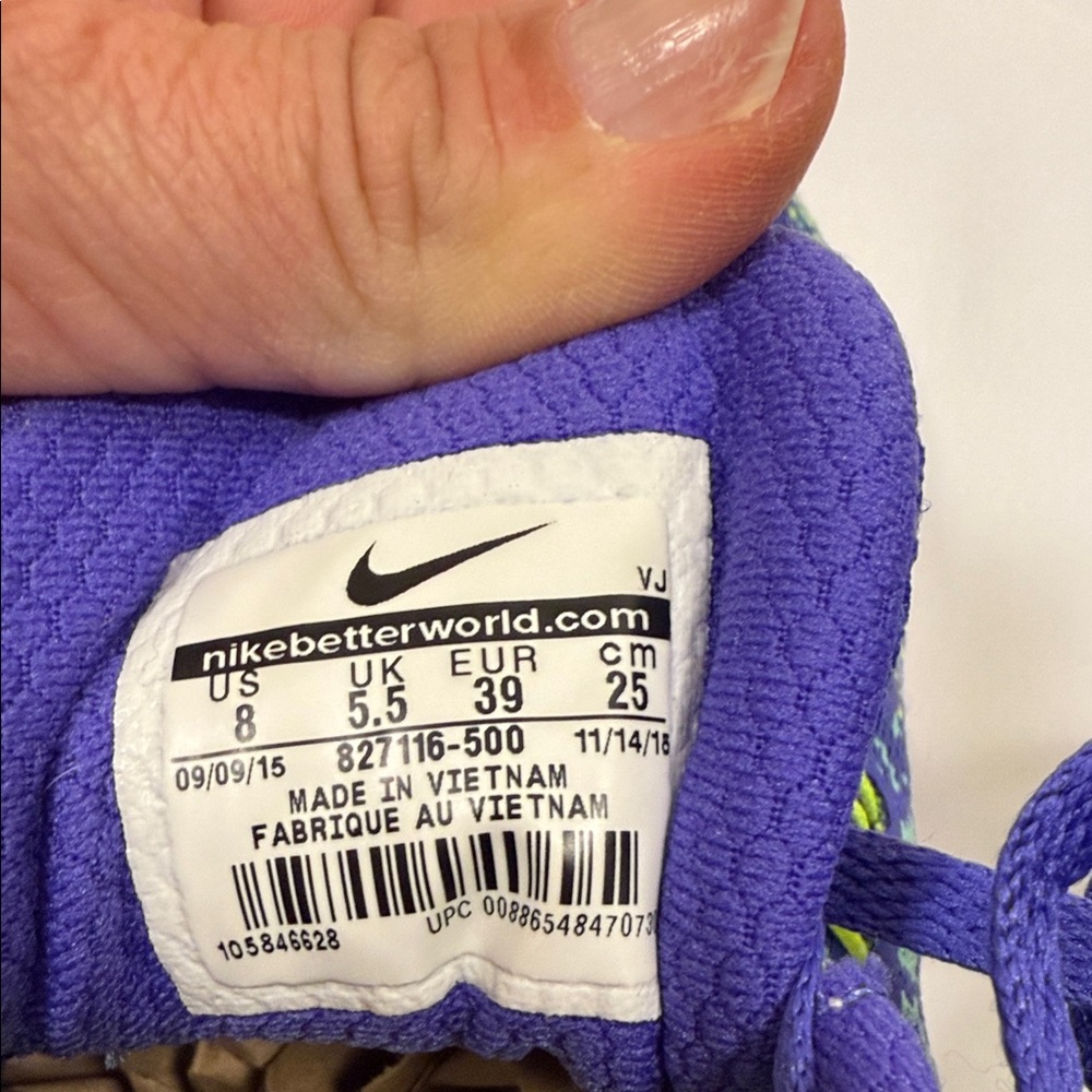 Nike Vibrant Blue and Lime Sneakers natural ride running for MM offset - Picture 2 of 7